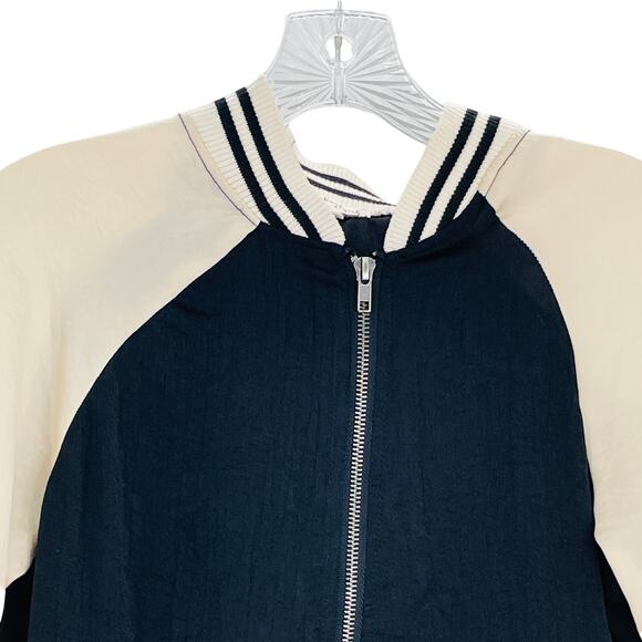 ABOUT A GIRL Black & Cream 'LOS ANGELES' Embroidered Palm Trees Bomber Jacket S - Picture 5 of 12